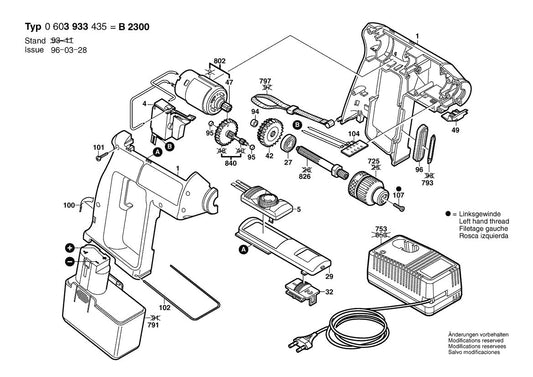 603933435 Bosch Cordless Drill Parts Diagram