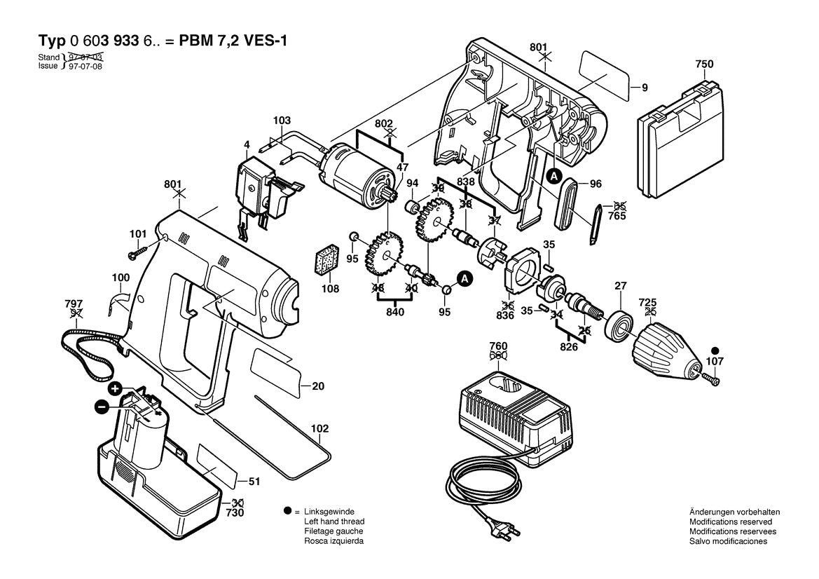 603933634 Bosch Cordless Drill Parts Diagram