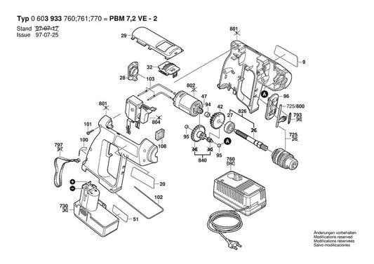 603933761 Bosch Cordless Drill Parts Diagram