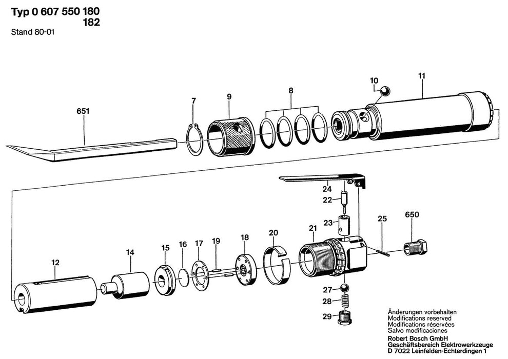 0607550180  Bosch Chipping Hammer Bosch Hammer Drill Parts Diagram