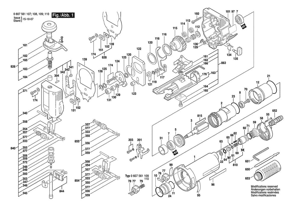 607561110 Bosch Jig Saw Parts Diagram