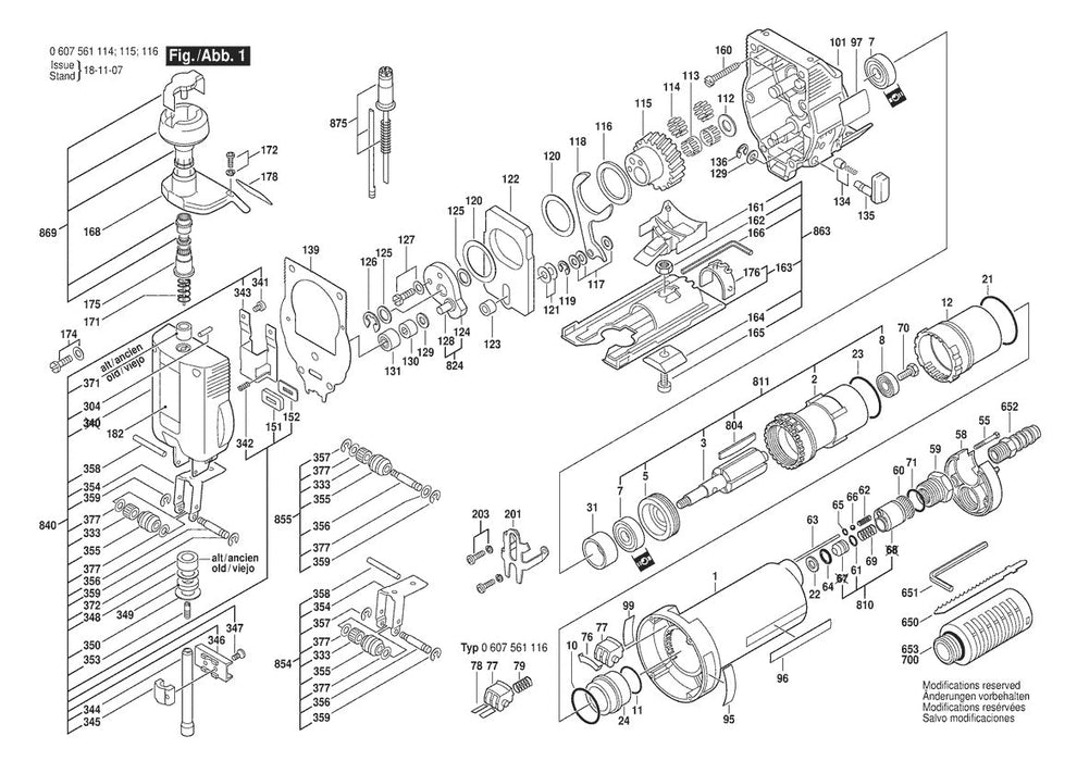607988005 Bosch Jig Saw Parts Diagram