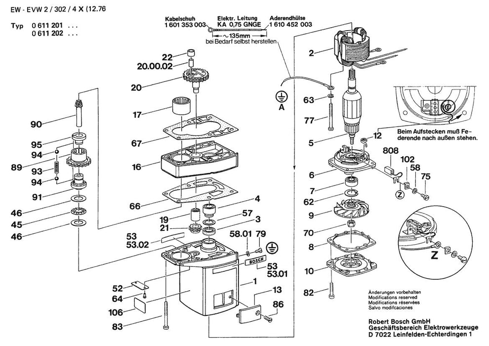 0611202940  Bosch Rotary Hammer Bosch Rotary Hammer Parts Diagram