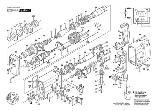 11205 (0611205134) Bosch 1-1 Bosch Rotary Hammer Parts Diagram