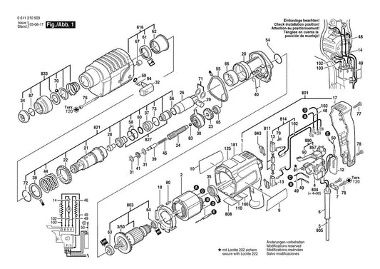 11210VSR (0611210534) Bosch 3 Bosch Rotary Hammer Parts Diagram
