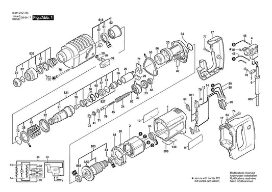 11212VSR (0611212734) Bosch 3 Bosch Rotary Hammer Parts Diagram