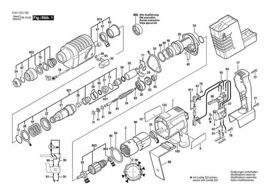 11213R (0611213134) Bosch 5 Bosch Rotary Hammer Parts Diagram