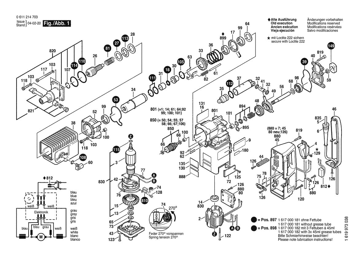11214VS (0611214734) Bosch 1-3 Bosch Rotary Hammer Parts Diagram