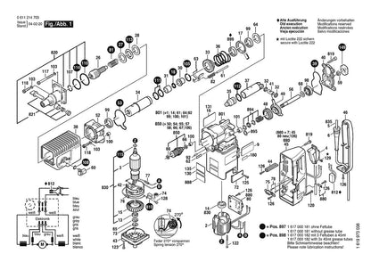 11214VS (0611214734) Bosch 1-3 Bosch Rotary Hammer Parts Diagram