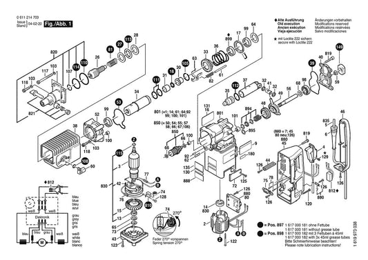 11214VS (0611214734) Bosch 1-3 Bosch Rotary Hammer Parts Diagram