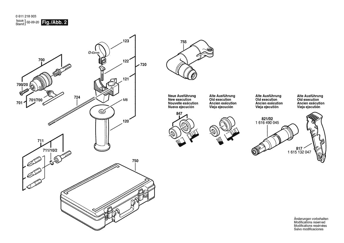 611218039 Bosch Rotary Hammer Parts Diagram
