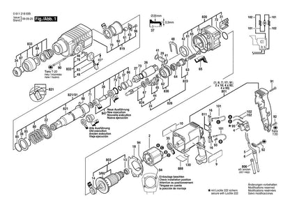 0611218639  Bosch Universal Rotary Hammer Bosch Rotary Hammer Parts Diagram