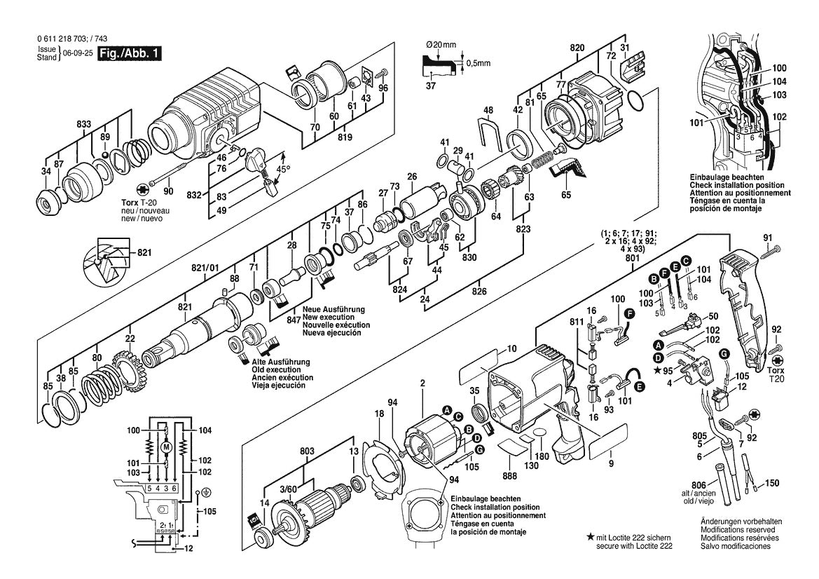611218734 Bosch Rotary Hammer Parts Diagram