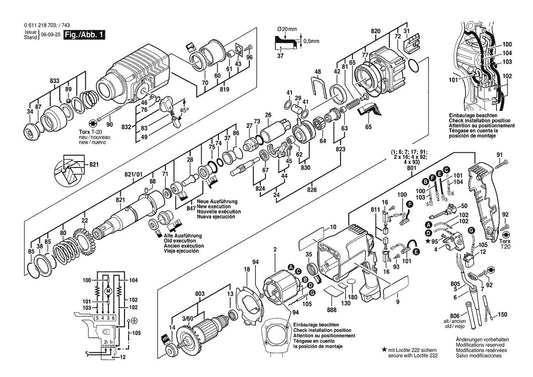 611218734 Bosch Rotary Hammer Parts Diagram