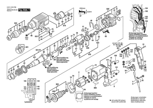 611218739 Bosch Hammer Drill Parts Diagram