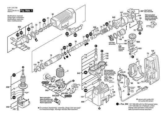 611219739 Bosch Hammer Drill Parts Diagram