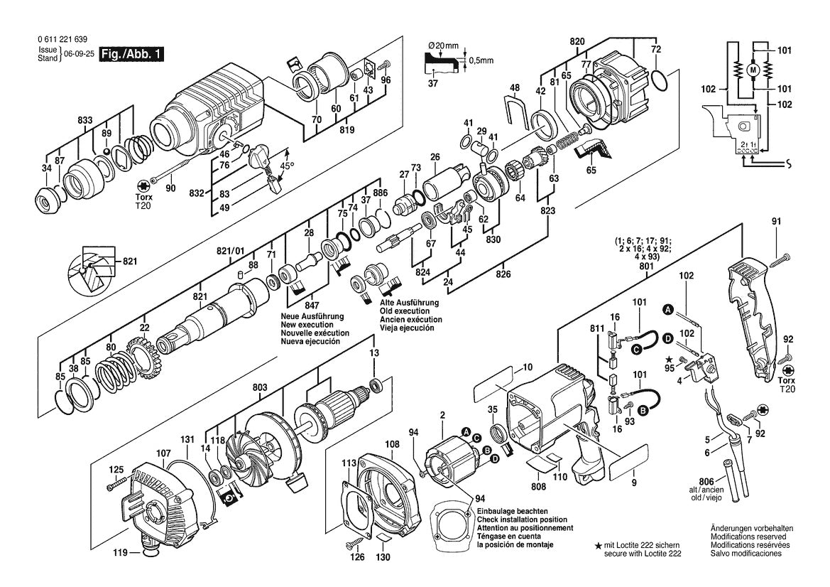 611221639 Bosch Hammer Drill Parts Diagram