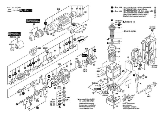 611222734 Bosch Rotary Hammer Parts Diagram