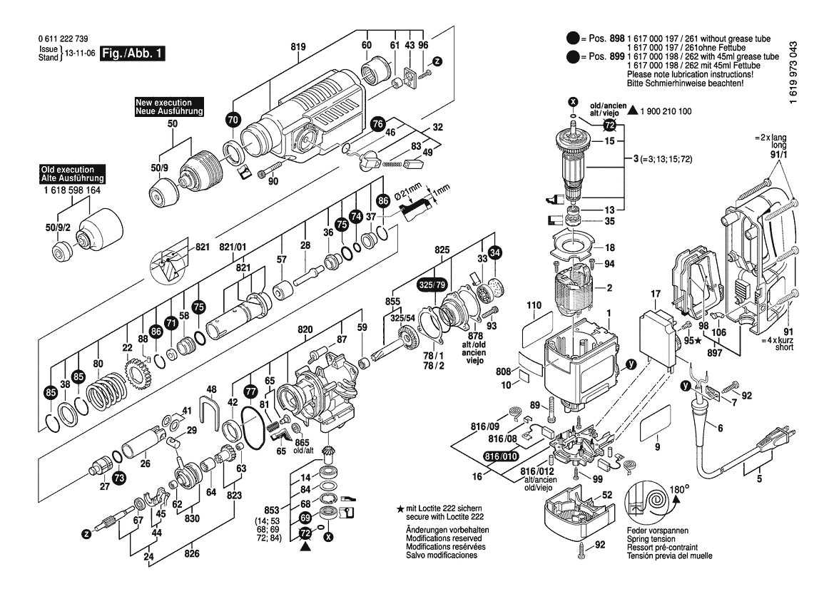 611222739 Bosch Hammer Drill Parts Diagram