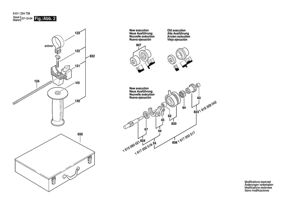 3611B247A0 Bosch Hammer Drill Parts Diagram