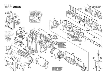 611225539 Bosch Hammer Drill Parts Diagram