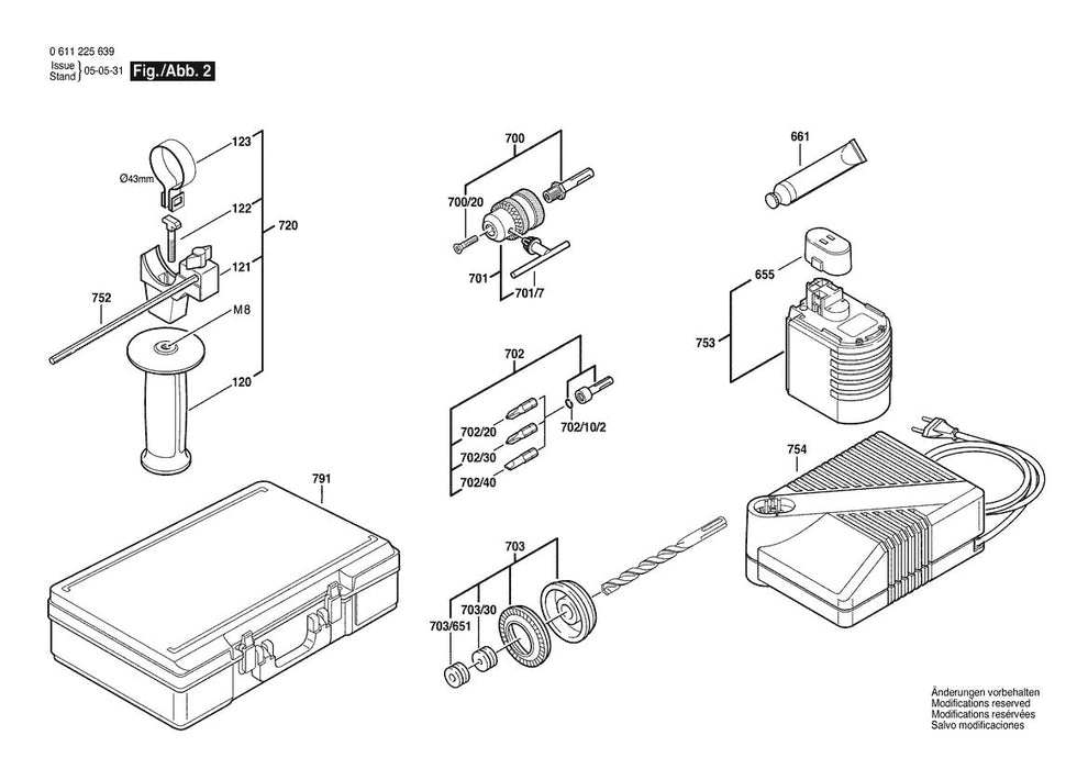 611225639 Bosch Rotary Hammer Parts Diagram