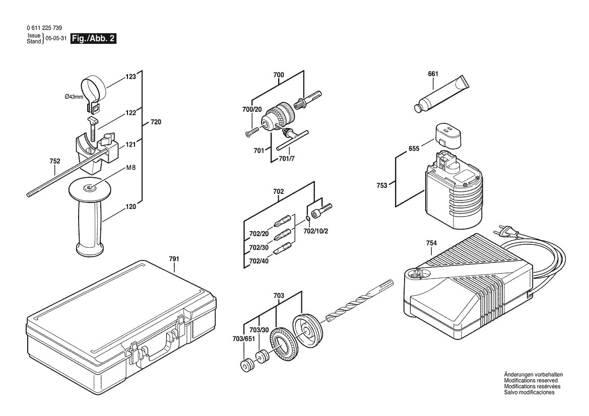 611225739 Bosch Hammer Drill Parts Diagram