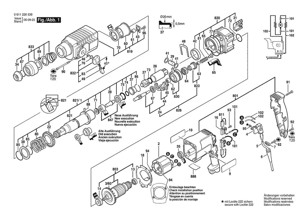 611226539 Bosch Hammer Drill Parts Diagram