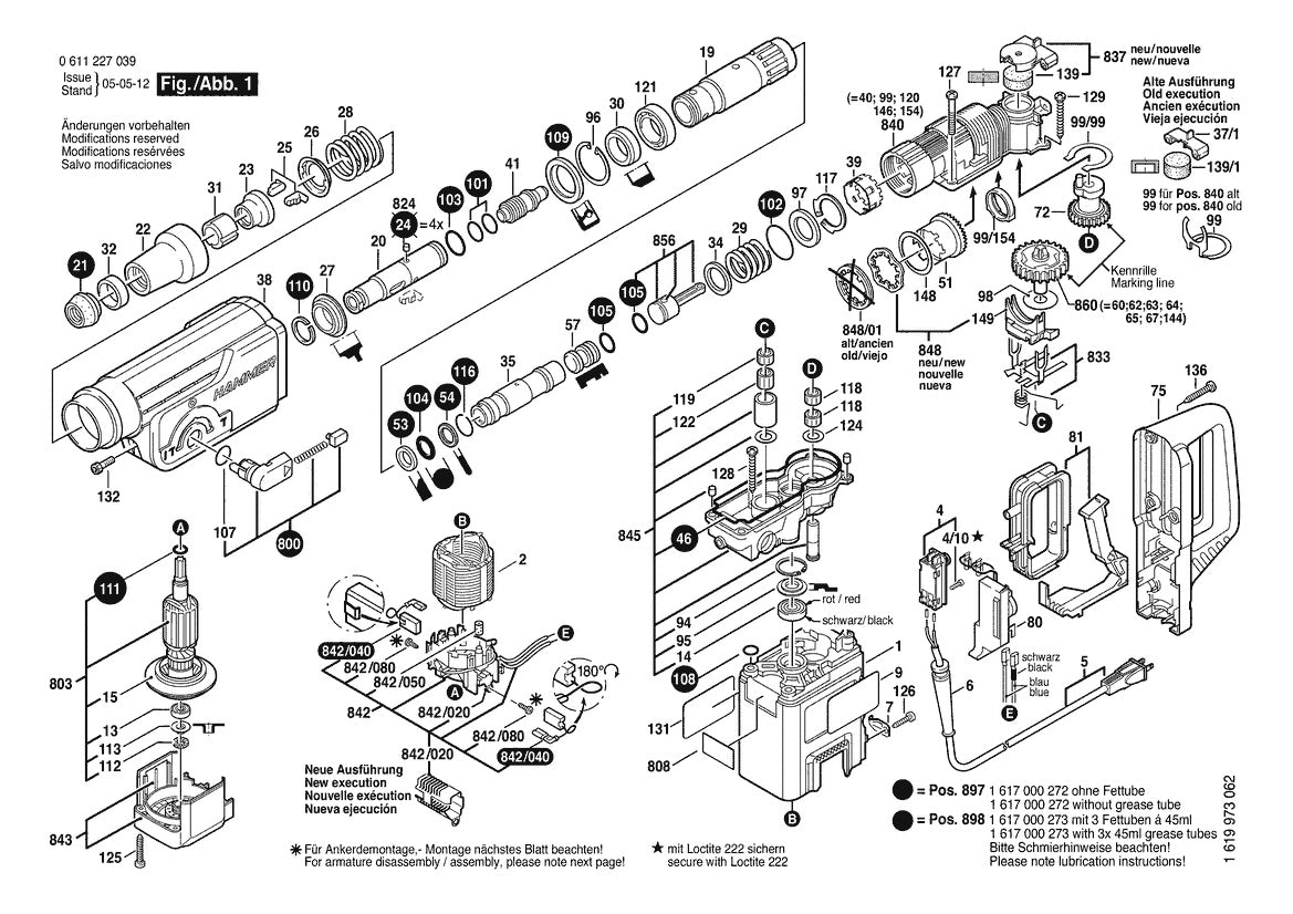 611227039 Bosch Rotary Hammer Parts Diagram