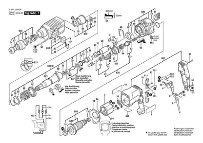611228639 Bosch Hammer Drill Parts Diagram