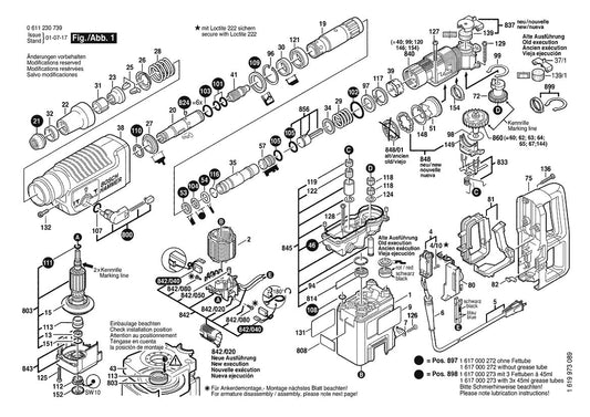 611230739 Bosch Hammer Drill Parts Diagram