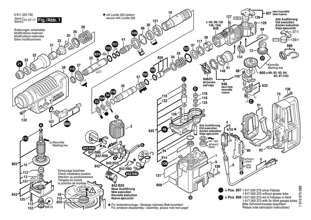 611230739 Bosch Hammer Drill Parts Diagram