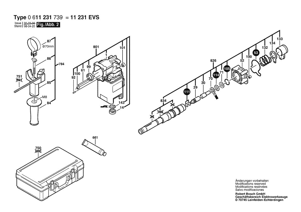 611231739 Bosch Hammer Drill Parts Diagram