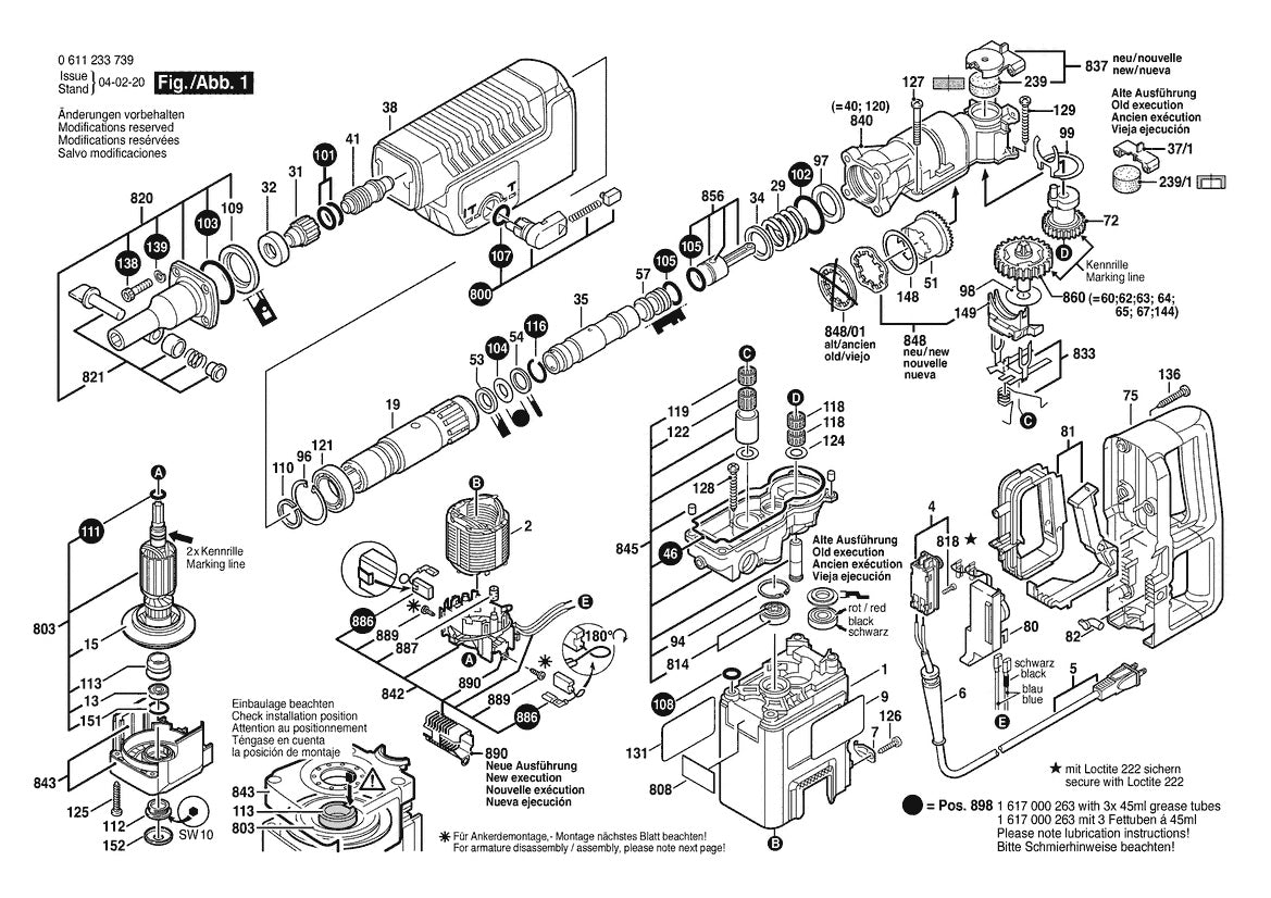 611233739 Bosch Hammer Drill Parts Diagram