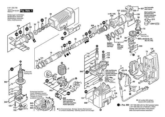 611233739 Bosch Hammer Drill Parts Diagram