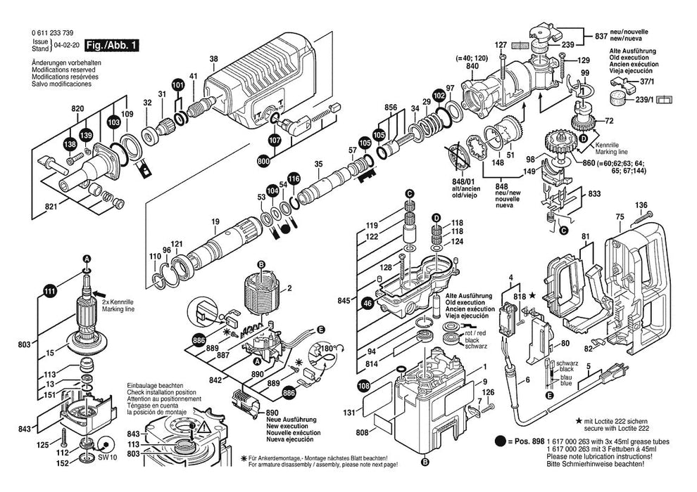 611233739 Bosch Hammer Drill Parts Diagram