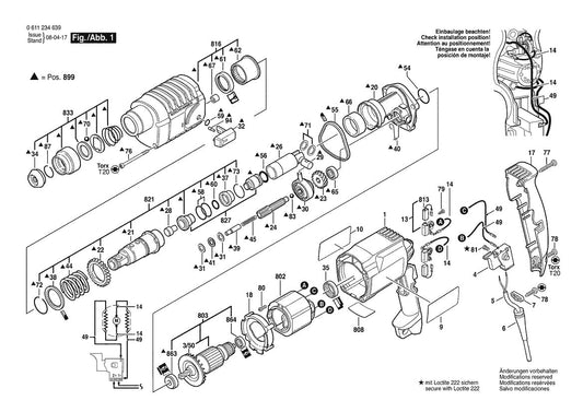 611234639 Bosch Rotary Hammer Parts Diagram