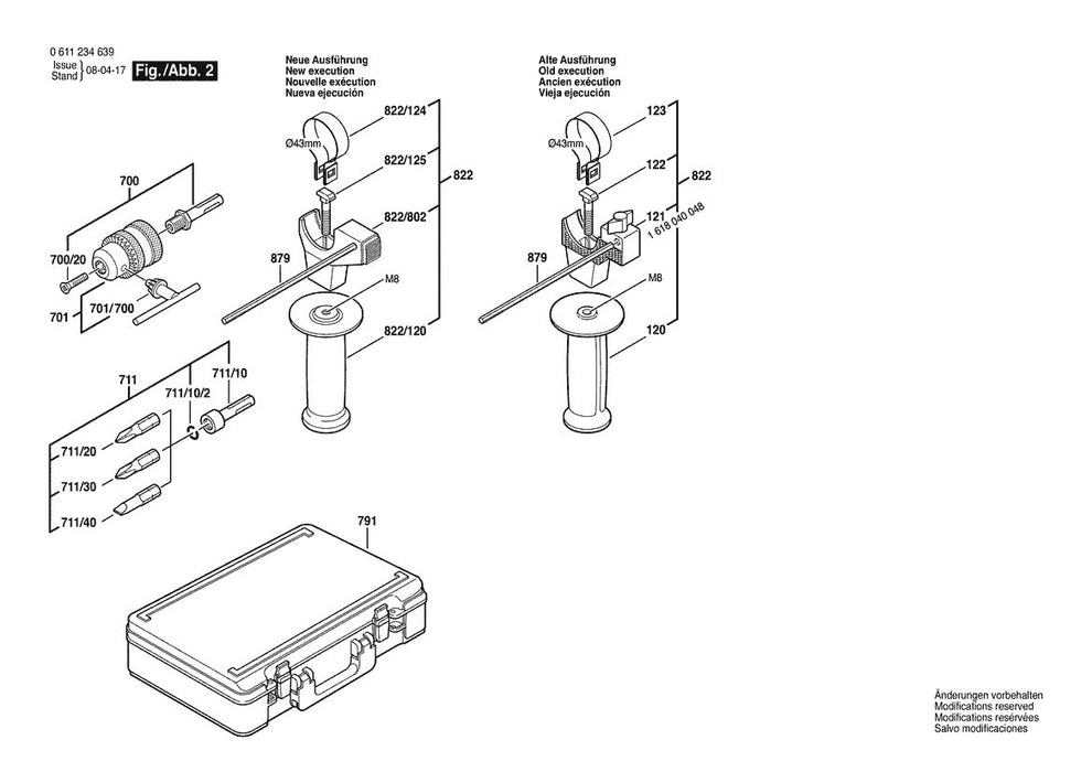 611234639 Bosch Rotary Hammer Parts Diagram