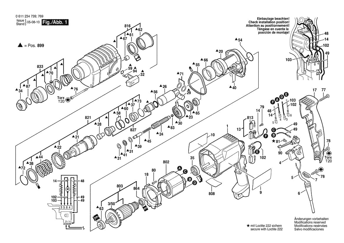 611234739 Bosch Rotary Hammer Parts Diagram