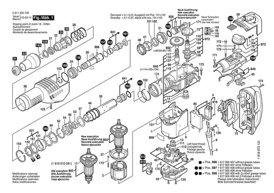 611235739 Bosch Rotary Hammer Parts Diagram