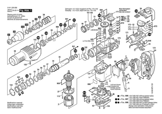 611235839 Bosch Rotary Hammer Parts Diagram