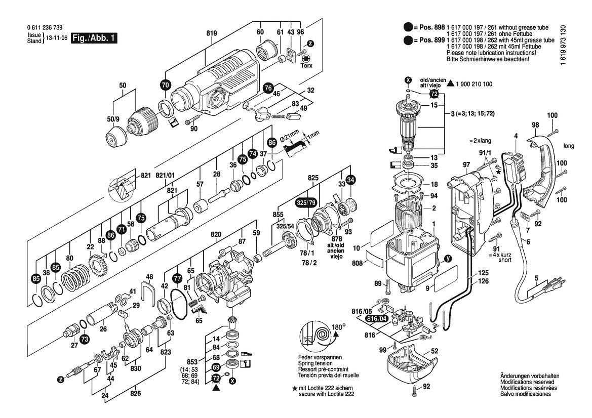 611236739 Bosch Rotary Hammer Parts Diagram