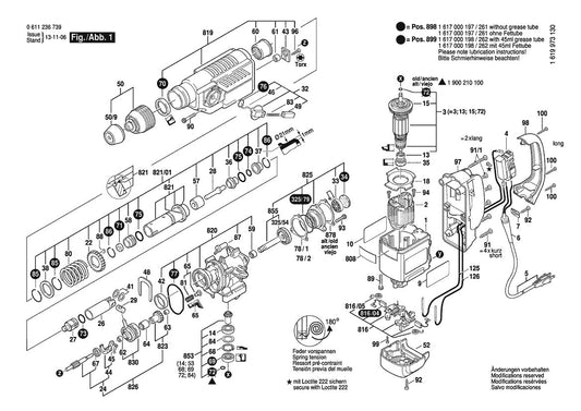 611236739 Bosch Rotary Hammer Parts Diagram