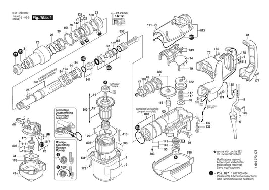 611240039 Bosch Rotary Hammer Parts Diagram