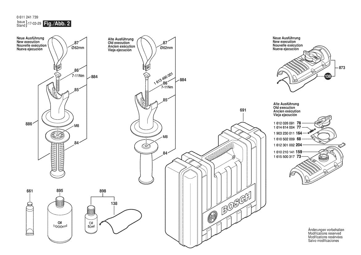 611241739 Bosch Rotary Hammer Parts Diagram