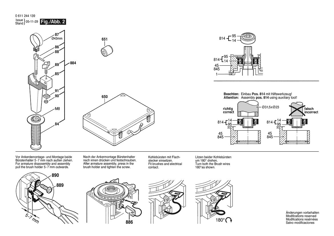 611244139 Bosch Rotary Hammer Parts Diagram