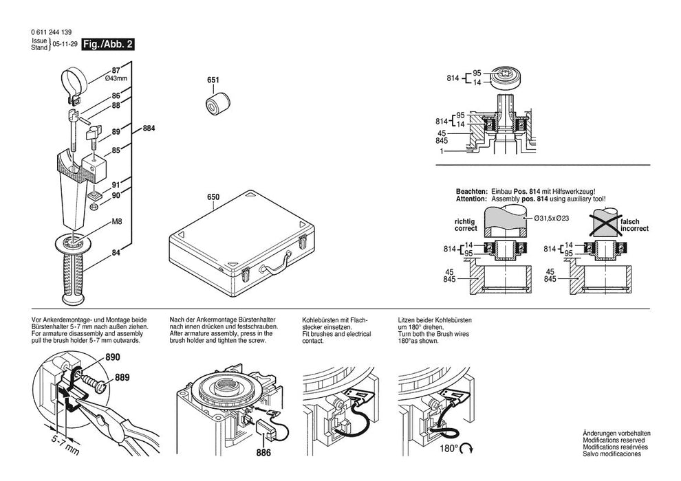 611244139 Bosch Rotary Hammer Parts Diagram