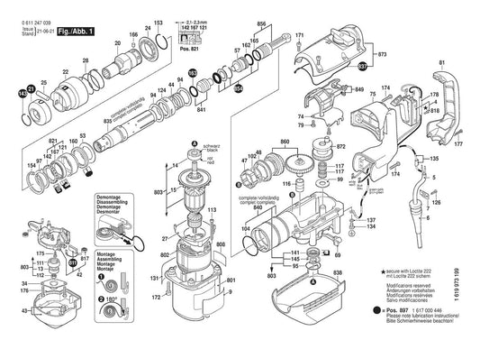 611247039 Bosch Rotary Hammer Parts Diagram