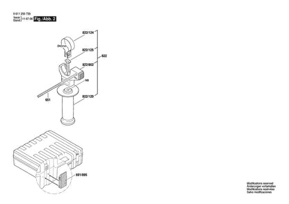 611250739 Bosch Rotary Hammer Parts Diagram