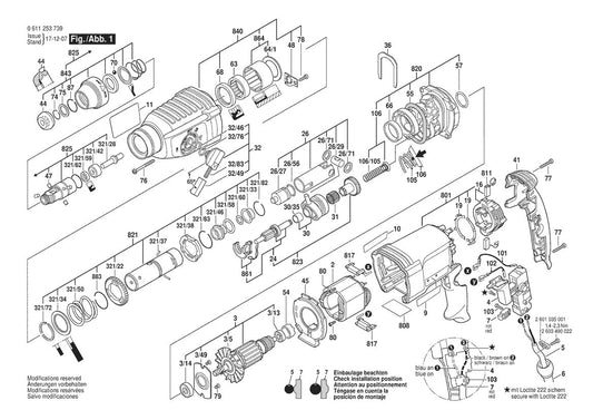 611253739 Bosch Rotary Hammer Parts Diagram